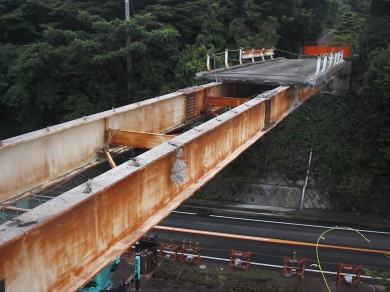 国道135号線 橋の撤去 解体工事