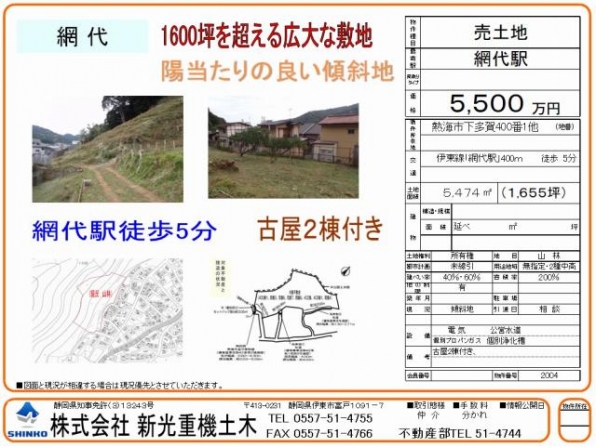 大幅値下げ!!1600坪超えの土地!!